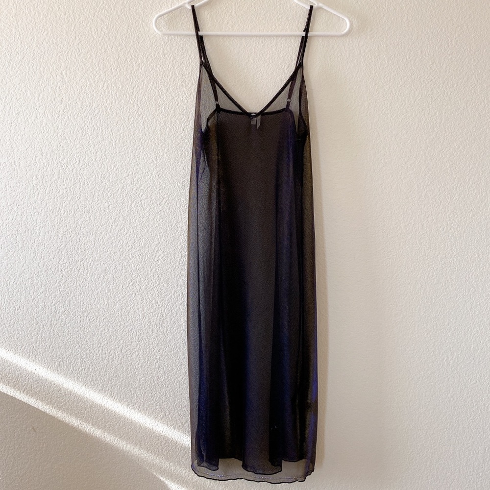 Iridescent midi slip dress